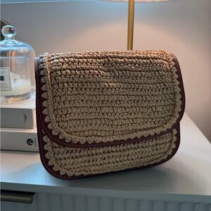 Mango crossbody raffia bag